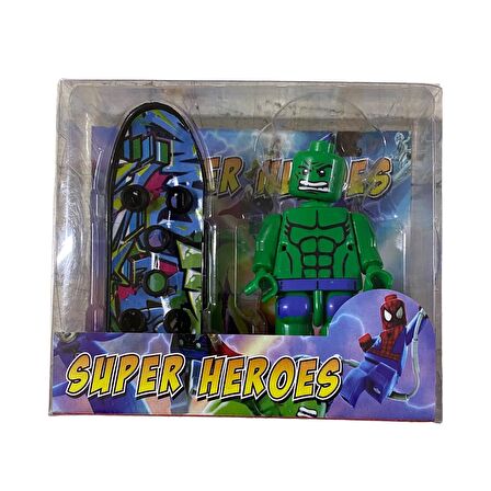 Heroes Karakter Kaykaylı Lego Oyuncak Yenilmezler Kaykaylı Hulk Figür Lego Oyuncak