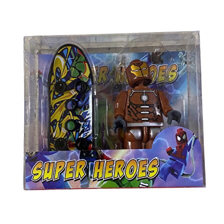 Heroes Karakter Kaykaylı Lego Oyuncak Yenilmezler Kaykaylı Iron-man Figür Lego Oyuncak