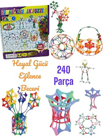 Kelebek Puzzle Yapboz Eğitici Çubuklar Koordinasyon ve Mantık Oyunu - 240 Parça Kutulu