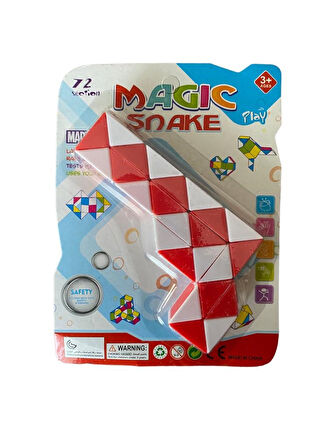 Magic Snake 3D Rubik Zeka Küpü Kırmızı Renl Yılan Küp Oyuncak