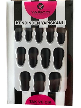 Kendinden Yapışkanlı Takma Tırnak - Kendinden Yapışkanlı Siyah Takma Tırnak