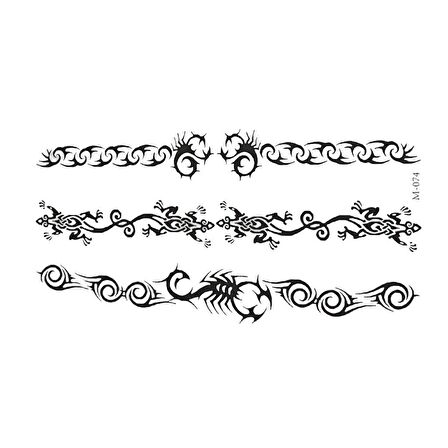 Geçiçi Dövme - Unisex Bel, Kol, Bacak Geçici Dövme - 3 Farklı Model - Temporary Tattoo