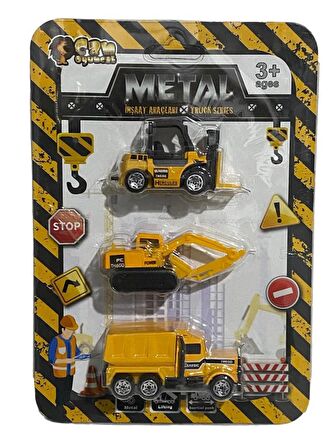 Metal İnşaat Araçları - 3'lü Set