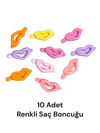 Renkli 10 Adet Saç Boncuğu, Saç Süsü, Renkli Klipsi Toka