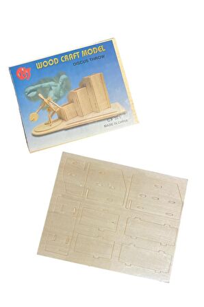 3d Boyanabilir Ahşap Yap Boz Puzzle - Ahşap 3d Disk Atan Adam Kalemlik Maketi