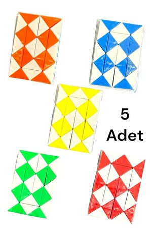 5 Adet Magic Snake Rubik Şekilden Şekle Giren Sihirli Yılan Zeka Küpü Oyuncak
