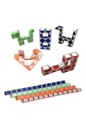 5 Adet Magic Snake Rubik Şekilden Şekle Giren Sihirli Yılan Zeka Küpü Oyuncak