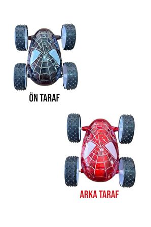 Takla Atan Çift Taraflı Işıklı Sürtmeli Spiderman Araba