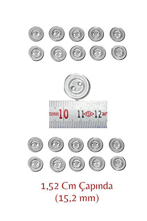 50 Adet Şeffaf Düğme - Yorgan Nevresim Düğmesi - Hobi Malzemesi 1,52 Cm Şeffaf Düğme