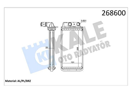 KALORİFER RADYATÖRÜ PALIO-ALBEA 248X132X33 1 SIRA ALB SİSTEM 46723061