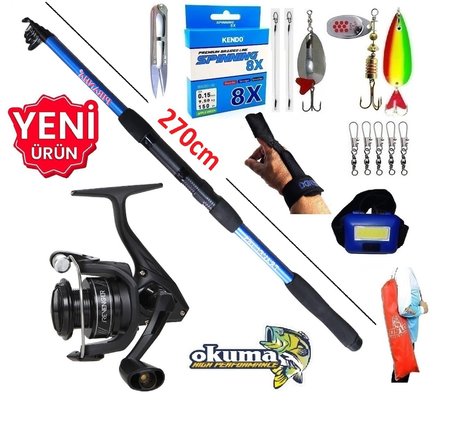 Okuma Revenger Rv-3000A 270cm 50-150gr Travel Turna Tele Spin Olta Takımı Seti