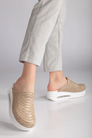 Ortopedik Sabo Terlik Doktor Hemşire Hastane Aşçı Terliği Kadın Vizon