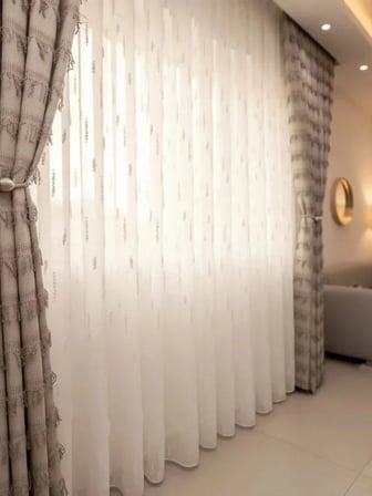 NİVEMESHOME EFSUN  EKRU  1/3 PİLELİ TÜL PERDE