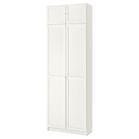 Kapaklı kitaplık, beyaz, 80x30x237 cm