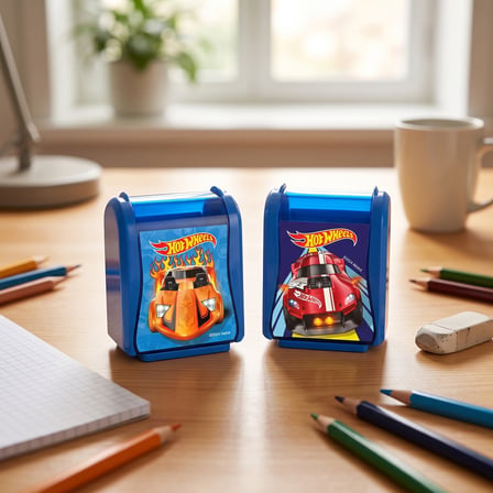 BakGelAl Hot Wheels Lisanslı Masaüstü Kalemtıraş – Hazneli Çocuk Okul Kalem Açacağı