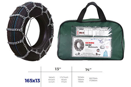 KAR ZİNCİRİ BİNEK VE HAFİF TİC.ARAÇ SERME 13-14 JANT 590X13 ZİNCİR EBATLARI İÇİN RESİME BAKINIZ