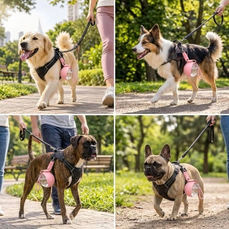 BUFFER® Katlanabilir Kaseli 2’si 1 Arada Kedi Köpek Su Şişesi, Sızdırmaz ve Taşıma Askılı Seyahat Suluk