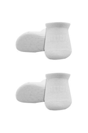Bistyle 2'Li Sneakers Kaymaz Basic Penye Çorap BS20103 Beyaz Beyaz