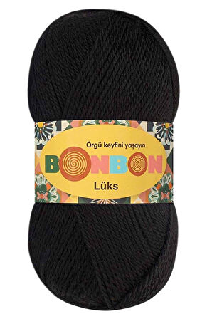 Lüks Patik İpi Yünü Siyah 98206