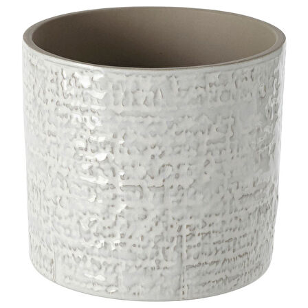 Seramik saksı, beyaz, 12 cm