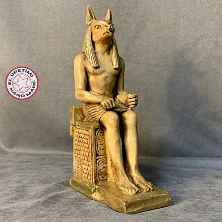 Uretti - Funda 1603 - El Yapımı 2'li Anubis Figürü Dekoratif Biblo - 7 x 24 cm