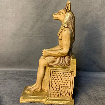 Uretti - Funda 1603 - El Yapımı 2'li Anubis Figürü Dekoratif Biblo - 7 x 24 cm