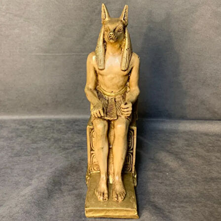 Uretti - Funda 1603 - El Yapımı 2'li Anubis Figürü Dekoratif Biblo - 7 x 24 cm