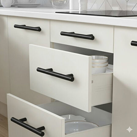 5 ADET Keijo SİYAH 160mm Paslanmaz Kulp (mobilya, dolap kulbu, kulp modeli)