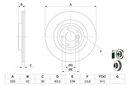 FREN DISKI ARKA HAVALI KAPLAMALI JAGUAR XE 10760 XF 2 10260 2015 T4N1744 (2 ADET)