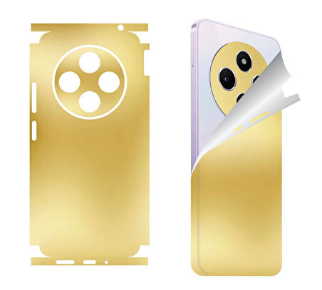Xiaomi Poco C61 için uyumlu 360 full arka ve yan kaplama koruma sticker - Aynalı Gold