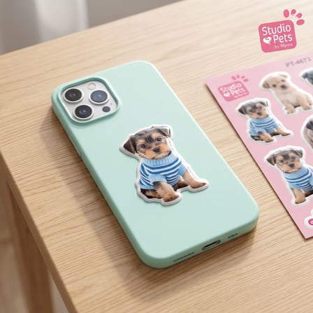 Studio Pets Lisanslı Kabartmalı Sticker Seti - Sevimli Kedi ve Köpek Figürlü 3D Etiket