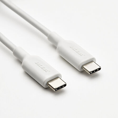 USB-C - USB-C kablo, beyaz, 1.0 m