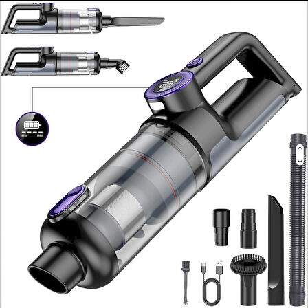 Turbo Digital 120w ultra emiş araç ev araba süpürgesi Çok uzun şarj süresi Turbo Çift Motor