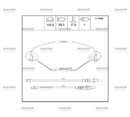 FREN BALATA C5 2 2004-2008 / C5 1 2001-2004 2.0 165 FİŞLİ ÖN 425215