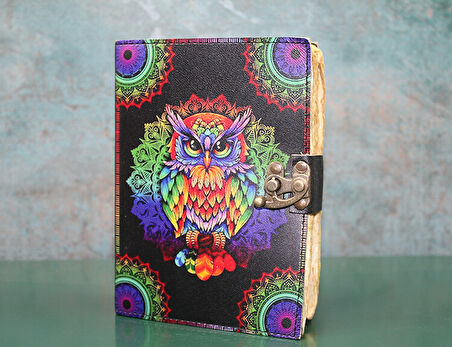 Baykuşlu Deri Defter Model 2 