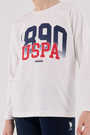 U.S. Polo Assn Uzun Kol Pijama Takım US2203-4 Beyaz