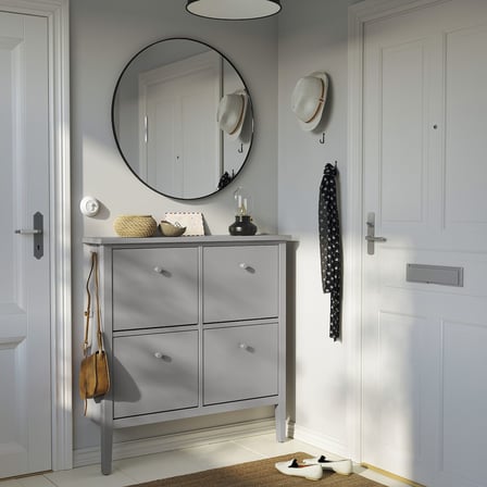 Ayakkabı dolabı, gri, 105x22x107 cm, 4 bölmeli
