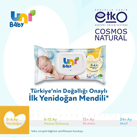 Uni Baby Yenidoğan Islak Havlu Mendil 3Lü 120 Yaprak