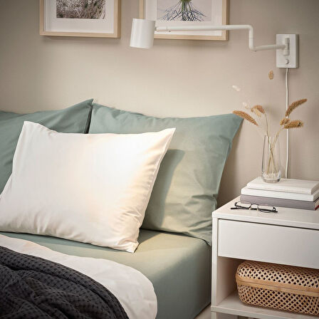 Lastikli çarşaf, gri-yeşil, 140x200 cm