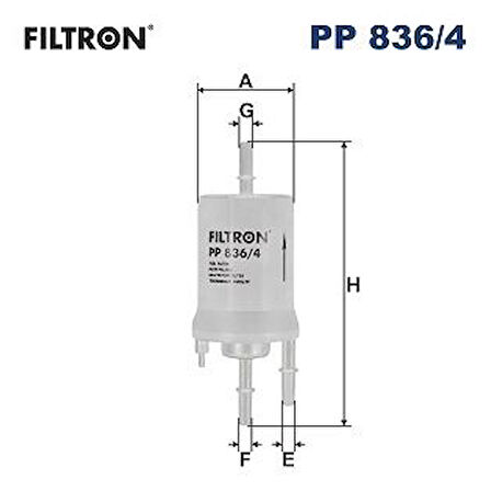 YAKIT FİLTRESİ GOLF 5-JETTA 3-POLO 4-CADDY 3-FABIA 2-OCTAVIA 2-A3-IBIZA 4-1.4-1.6 165 4 BAR PP836.4 6Q0201051A 6Q0201051C 6Q0201051J