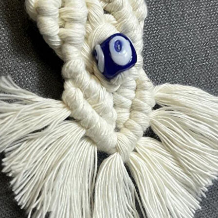 Uretti - Ege 7366 3371 El Yapımı Nazar Boncuklu Makrome Anahtarlık