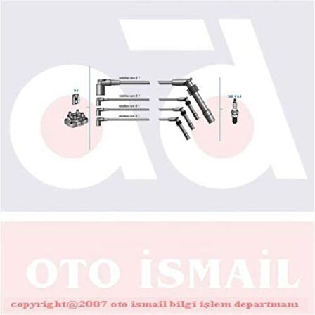 BUJİ KABLOSU TAKIMI OPEL CORSA B-COMBO B 1993-2000 1.2-1.4İ C12NZ-12NZ-C14NZ 90510857 1612606
