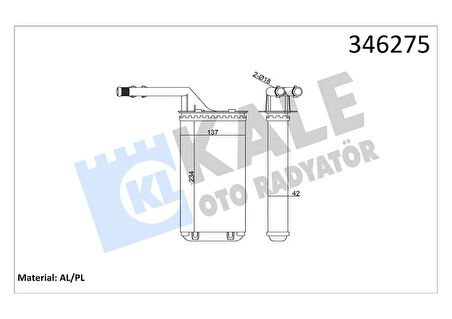 KALORİFER RADYATÖRÜ 106 1991-1996 SAXO 1996-2003 AX 1991-1996 234X138 6448 72 6448 75 96090004