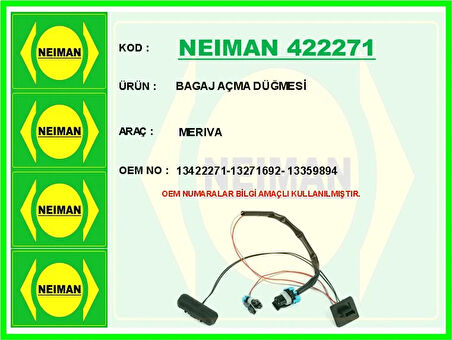 BAGAJ AÇMA DÜĞMESİ MERIVA 13422271 13271692 13359894