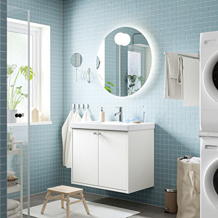 Lavabo dolabı, beyaz, 80x48x63 cm, 1 kapaklı