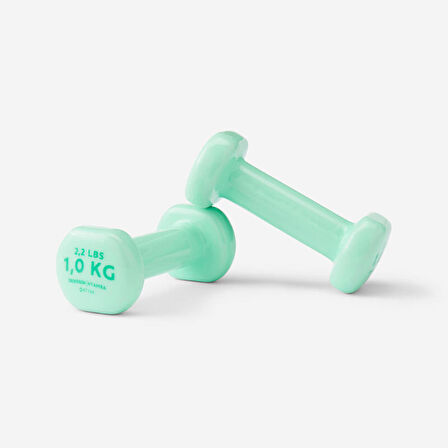 Yeşil 1 Kg Dambıl - 2 Adet - Fitness