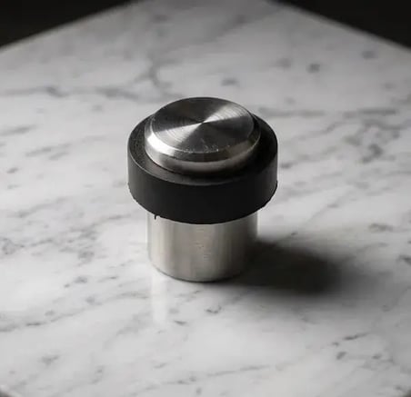 5 ADET Mat Inox Paslanmaz Çelik Kapı Stoperi – Lüks Zemin Tipi Kauçuk Tamponlu Kapı Stopu
