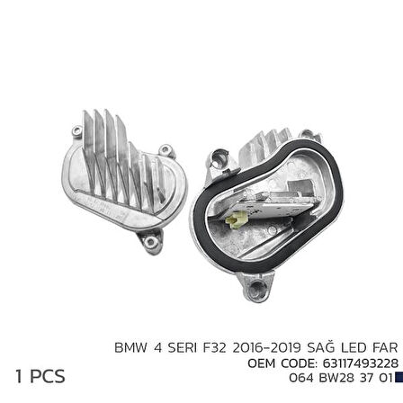 BMW 4 SERI F32 2016-2019 SAĞ LED MODÜL 63117493228 63117493228