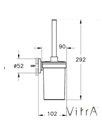 VitrA Ilia A44201 Tuvalet Fırçalığı, Krom