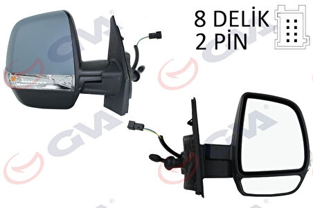 DIŞ DİKİZ AYNASI SAĞ DOBLO 2011 OPEL COMBO D 2012-2018 MEKANİK SİNYALLİ ASTARLI ÇİFT CAM KONVEKS VM-669PR 735528034 95511482 1426597